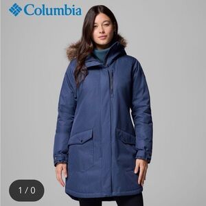 COLUMBIA WOMEN'S SUTTLE MOUNTAIN LONG INSULATED JACKET - BLUE SIZE LARGE